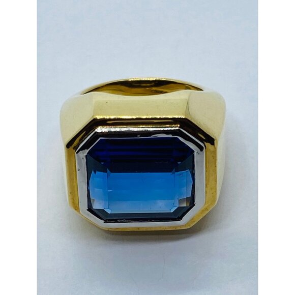 Tiffany & Co Paloma Picasso 18K Two Tone Gold Zoisite Tanzanite Octagonal GIA - Picture 3 of 8